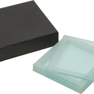 Coaster set of 4 made from glass packed in a gift box
