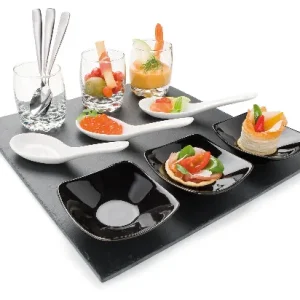 Appetiser plate set with bowls spoons etc