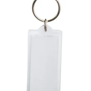 Key ring clear with rectangular insert