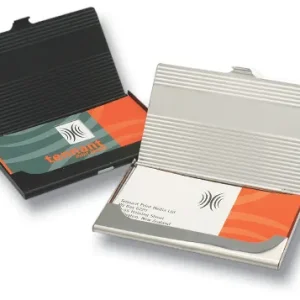 Business card holder metal holds up to 15 cards