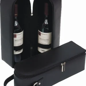 Wine bottle carrier - 2 bottle  leather look