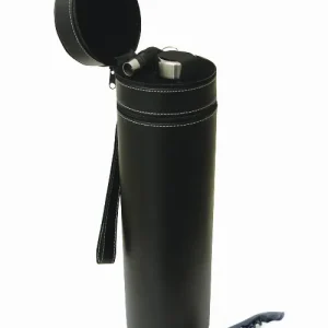 wine bottle carrier single bottle with foam insulation inside Exterior is koeskin