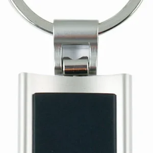 Key Ring Metal With Black Inlay