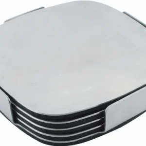 Executive stainless steel coaster set