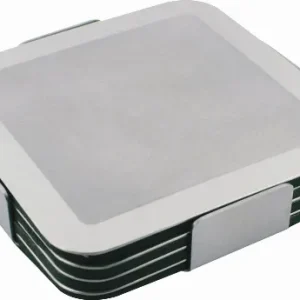 coaster set stainless steel set of 4 with EVA backing in a holder Prestige