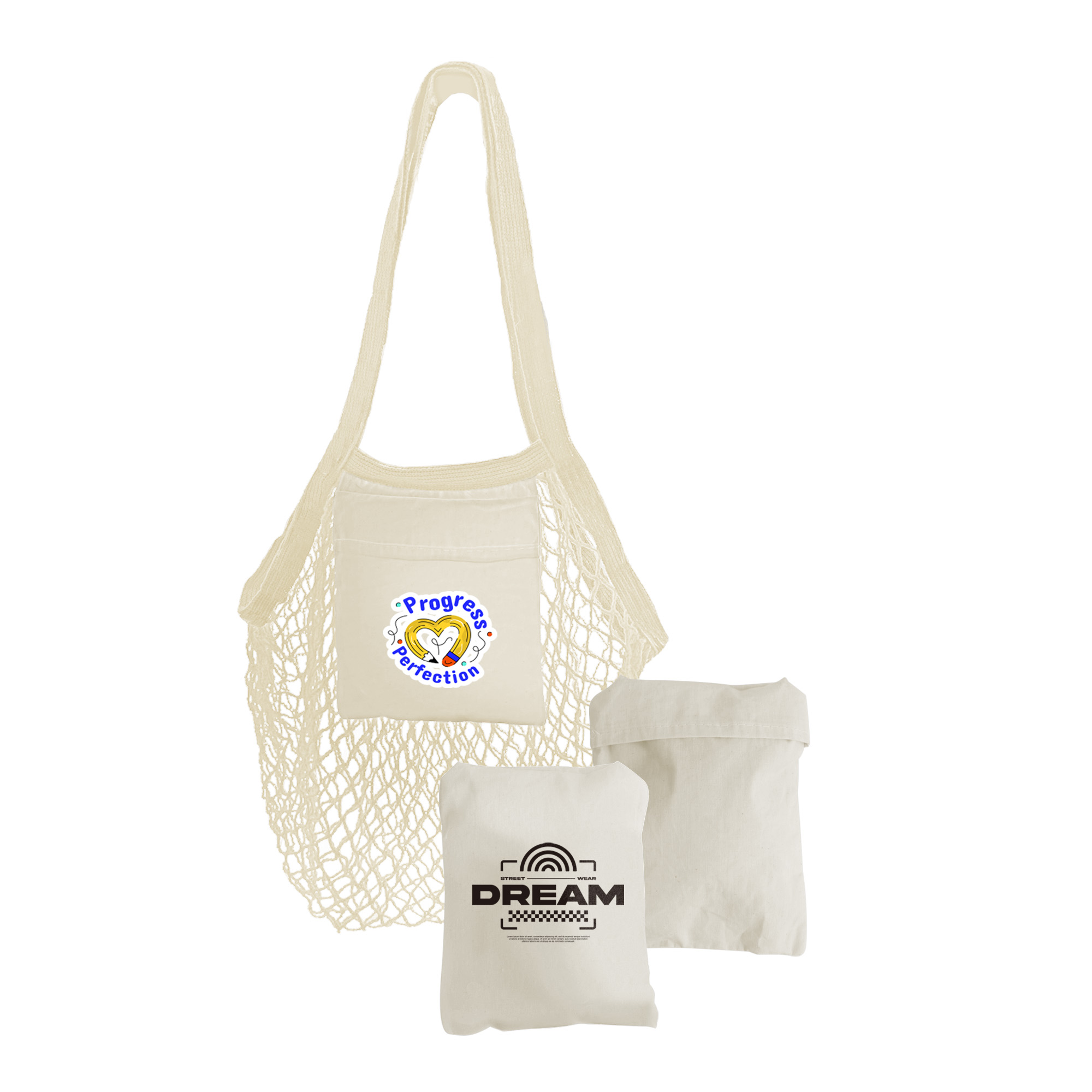 Mesh Foldaway Cotton Tote bag - Image 2