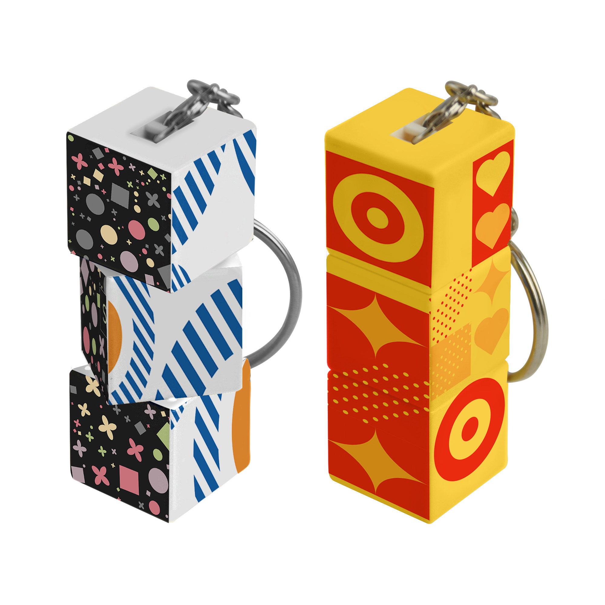 Custom Square Cube with Keyrings
