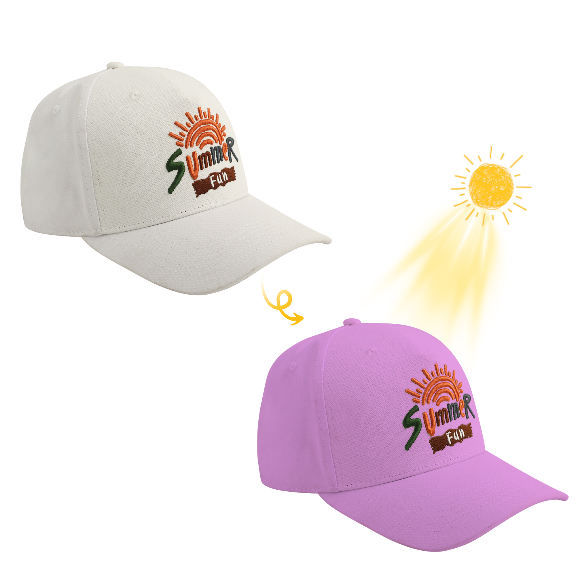 Colour Changing Baseball Cap 5 Panel - Image 2