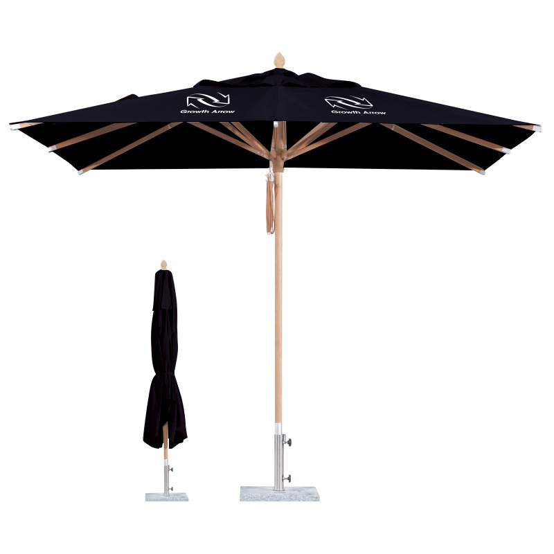 2x2m Wind-resistant Square Stock Colour Outdoor Umbrella - Image 6