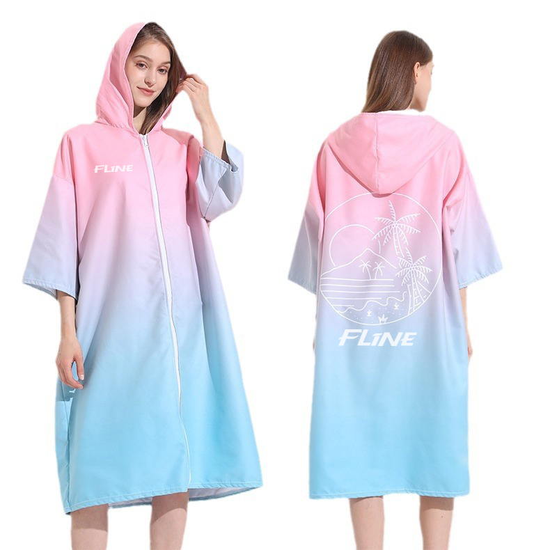 100% Microfibre Sublimation Hooded Change Towel with Zip