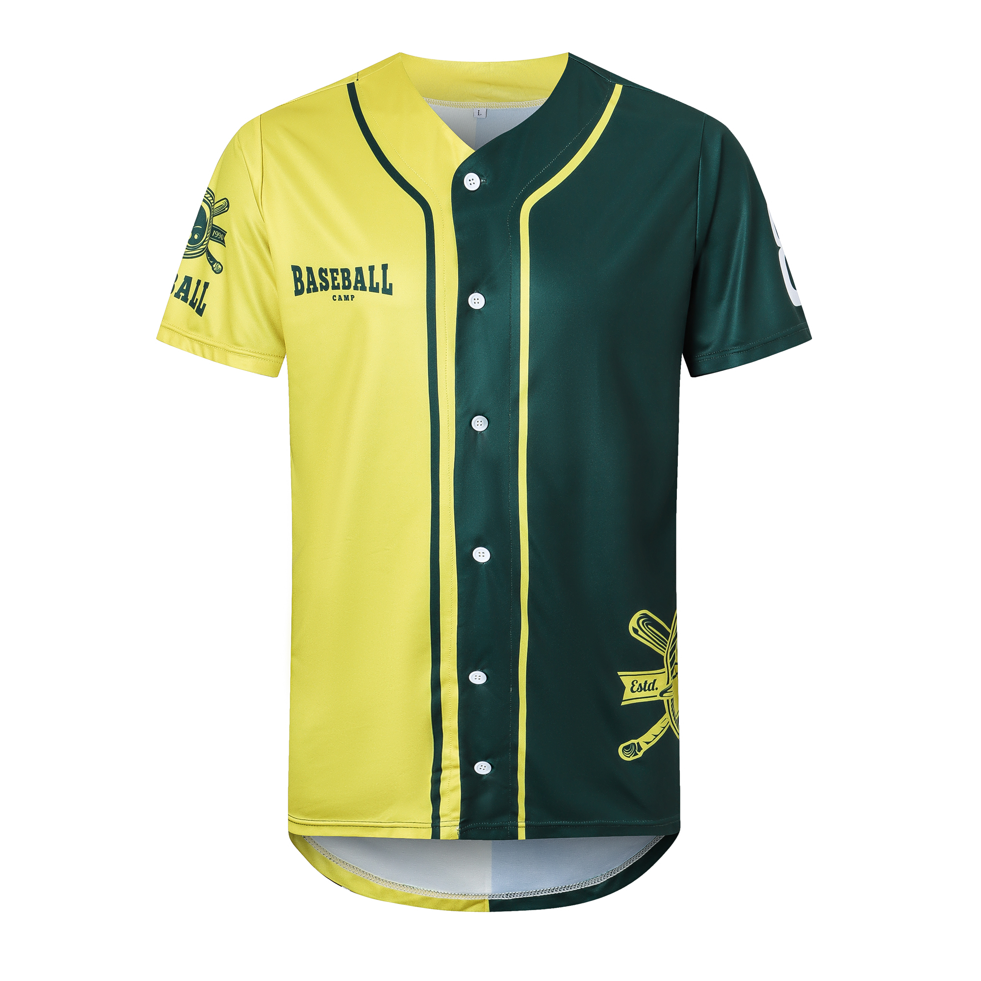 Men's 100% Polyester Sublimated Full-Button Baseball Jersey