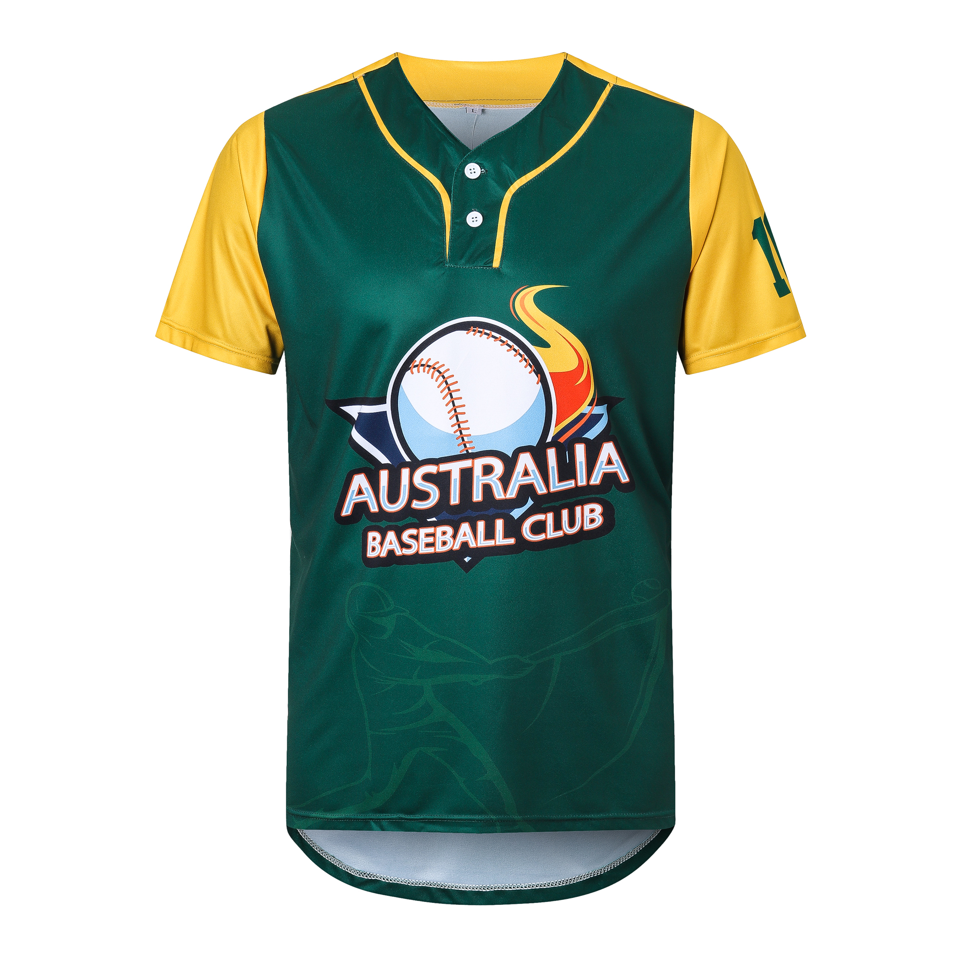 Men's 100% Polyester Sublimated 2-Button Baseball Jersey