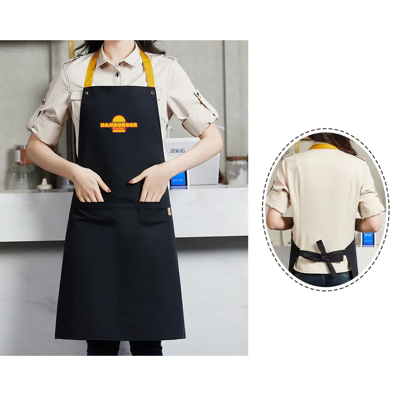 Poly-Cotton Canvas Full Bib Apron With Colour Neck Strap - Image 10