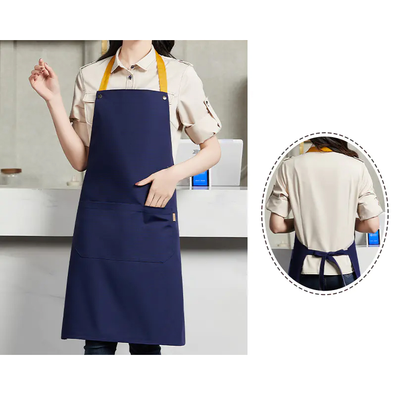 Poly-Cotton Canvas Full Bib Apron With Colour Neck Strap - Image 3