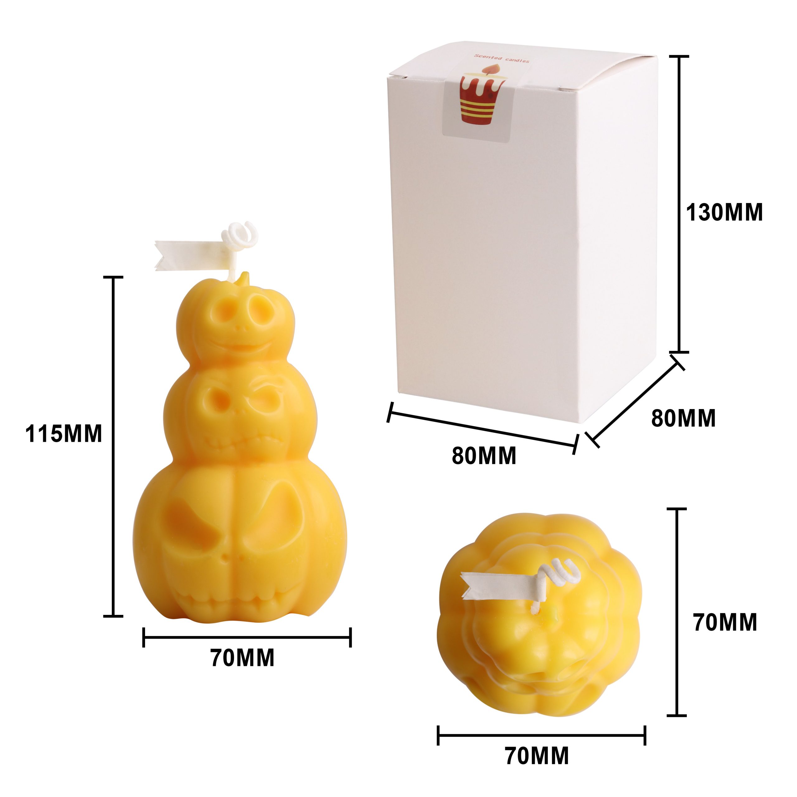 Triple Pumpkin Shape Candles - Image 6