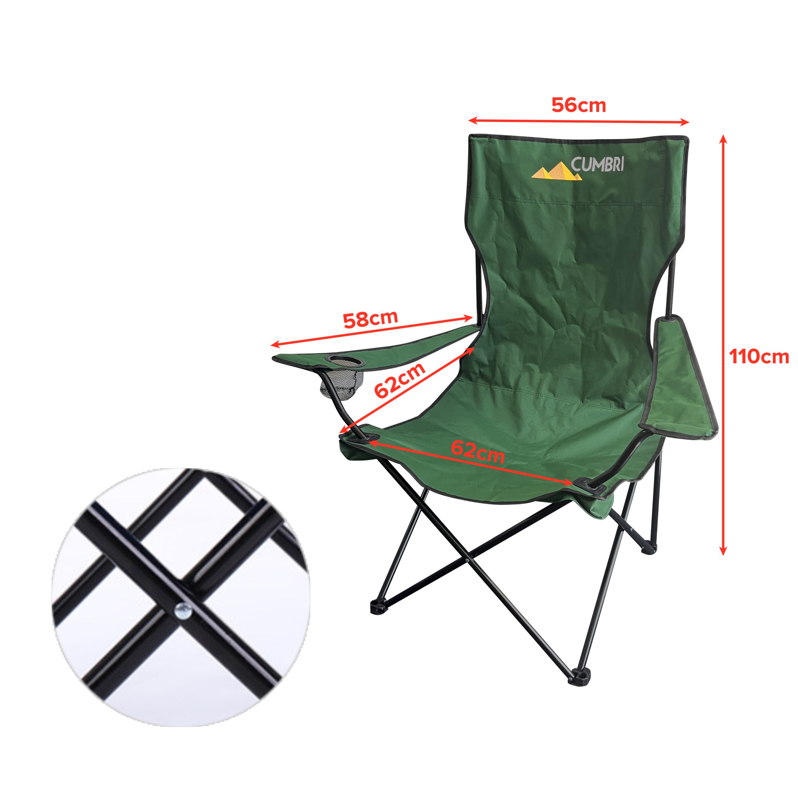 Large Foldable Portable Camping Chair - Image 8