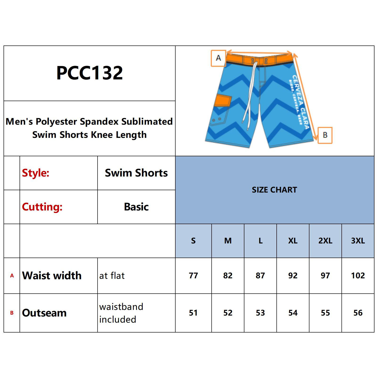 Men's Polyester Spandex Sublimated Swim Shorts Knee Length - Image 9