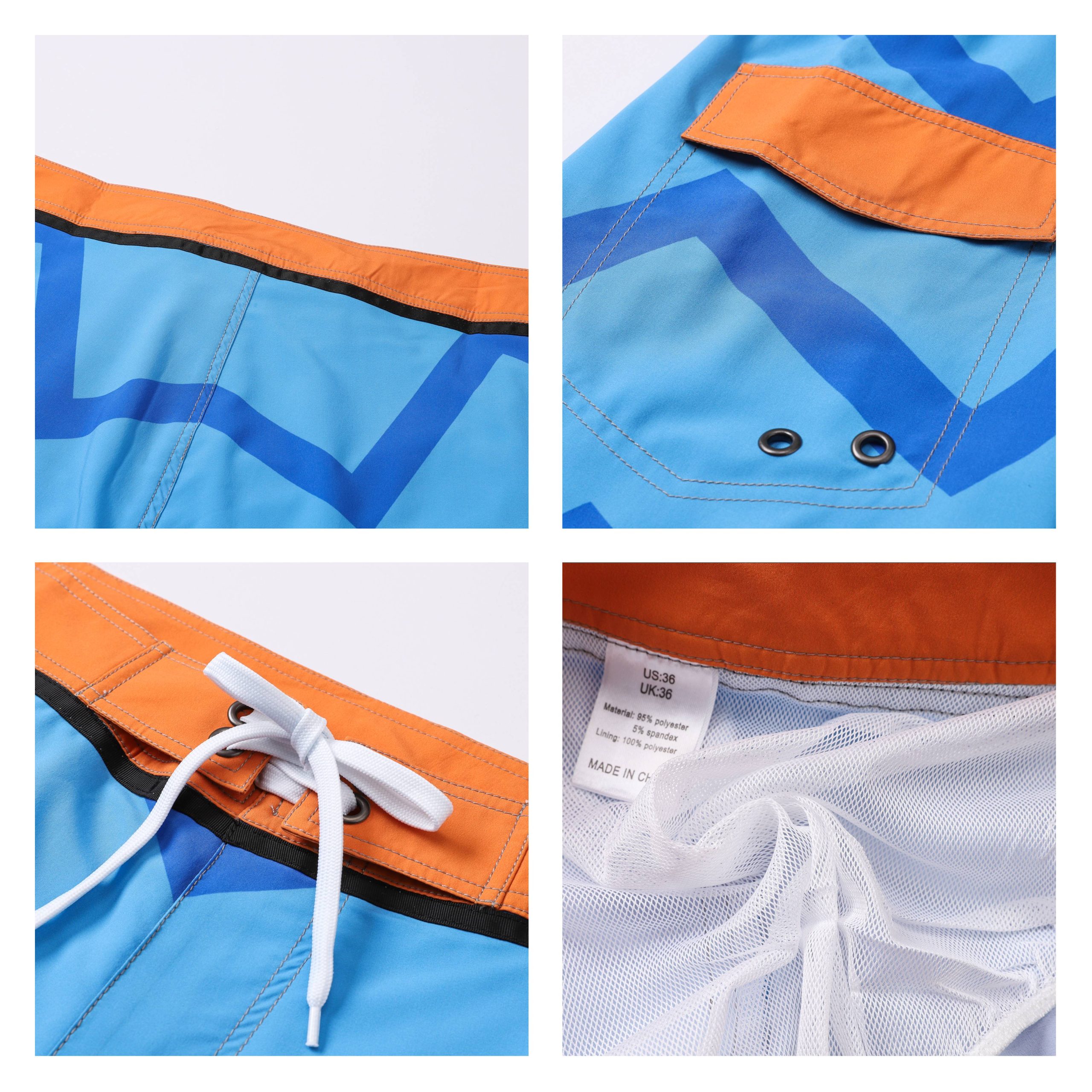 Men's Polyester Spandex Sublimated Swim Shorts Knee Length - Image 3