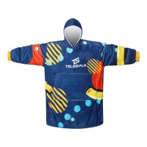 Unisex 100% Polyester Sublimated Wearable Blanket with Absorbent Lining