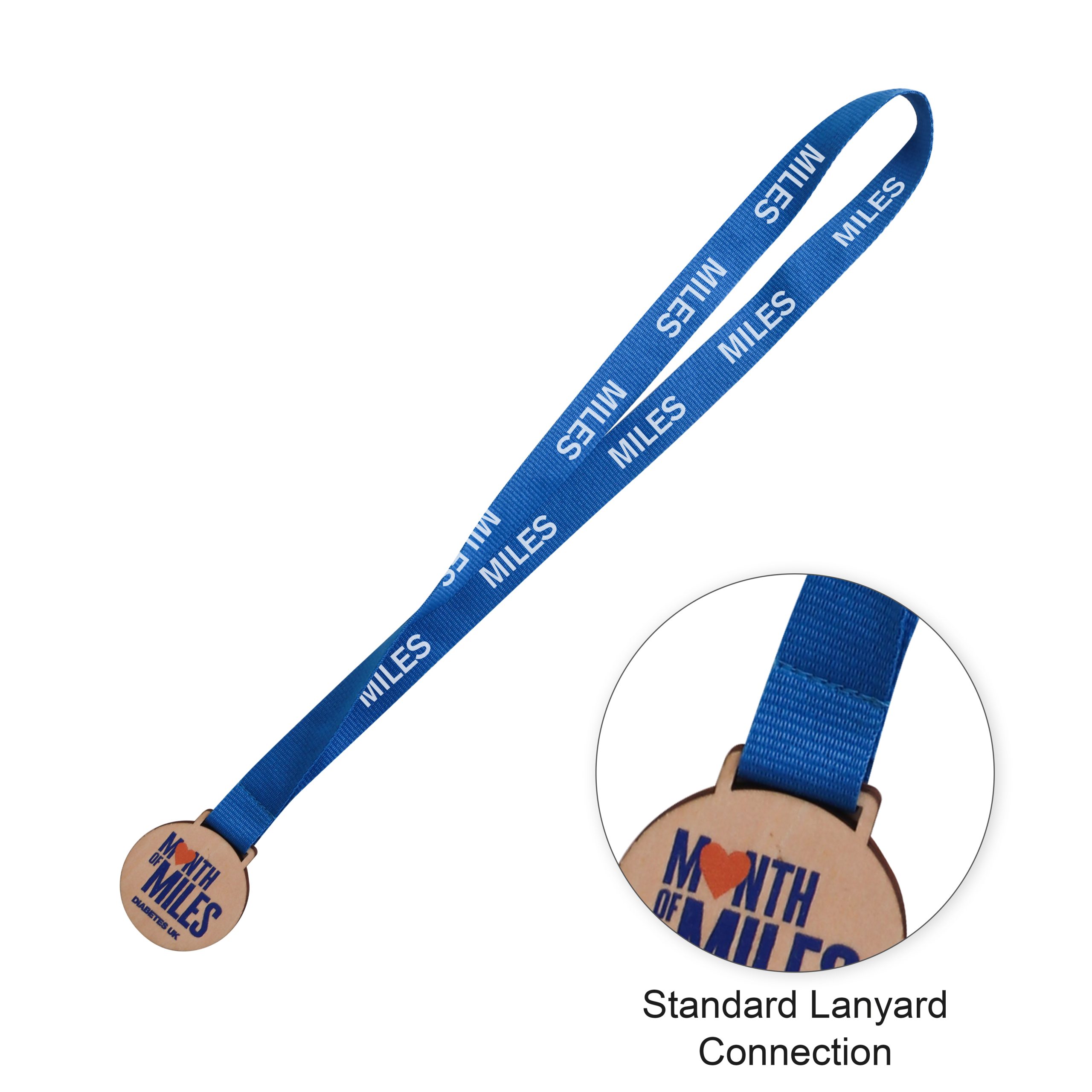 Custom Shaped Wooden Medal with Bamboo Lanyard - Image 2