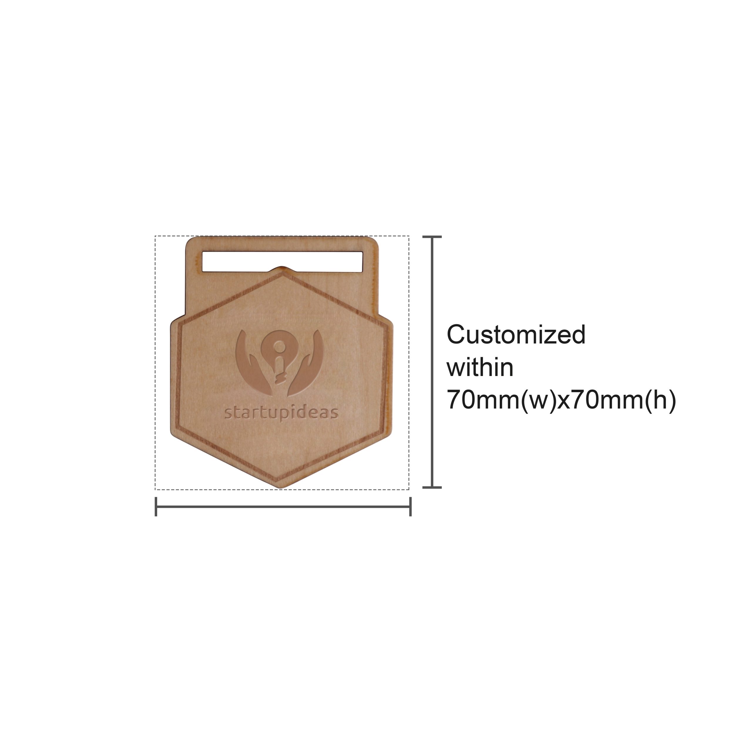 Custom Shaped Wooden Medal with Bamboo Lanyard - Image 4