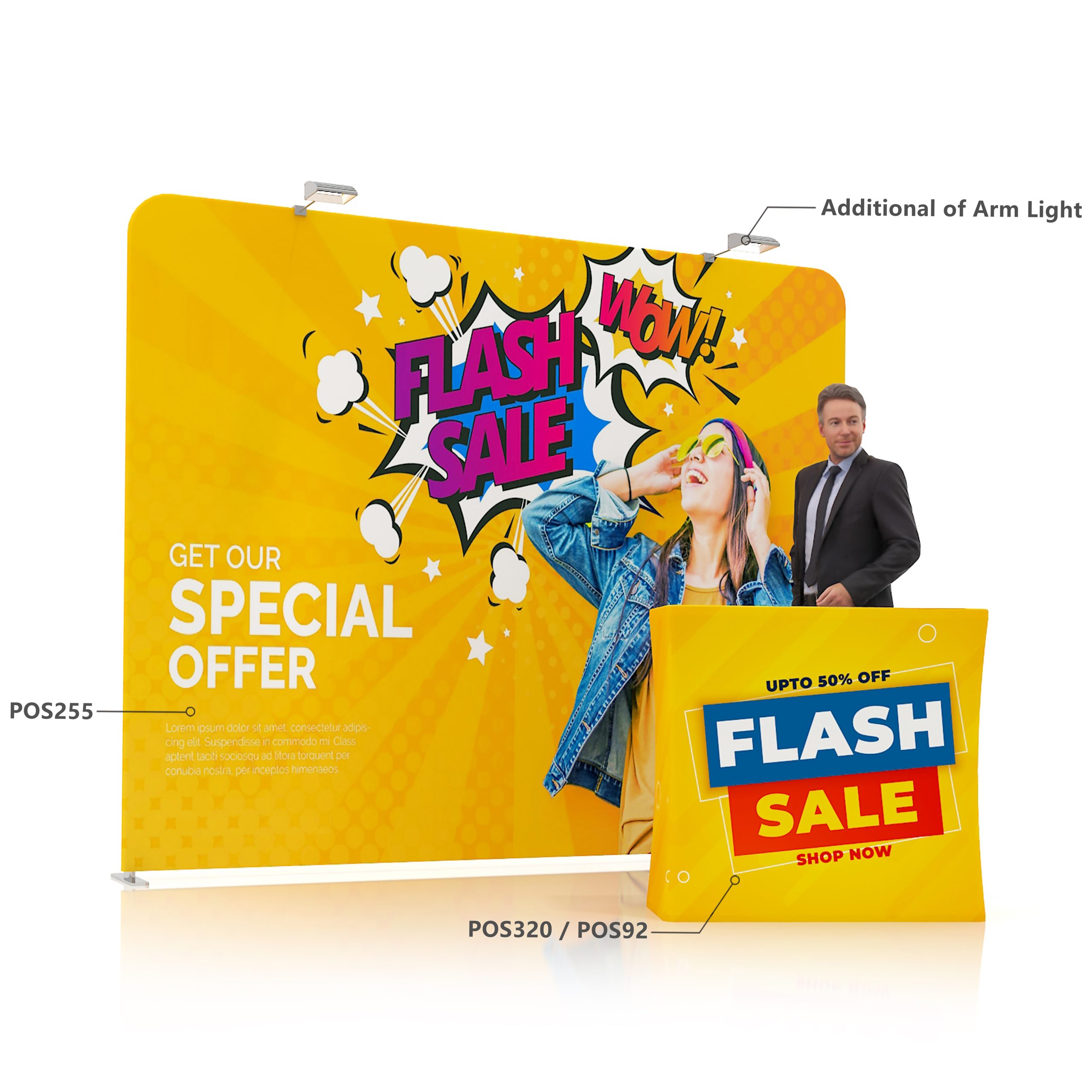 3m Straight Tension Fabric Display Wall - Image 4