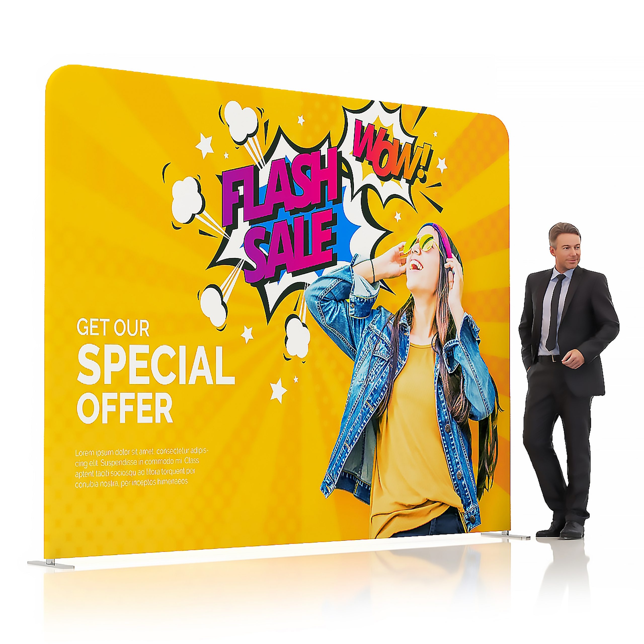 3m Straight Tension Fabric Display Wall - Image 3