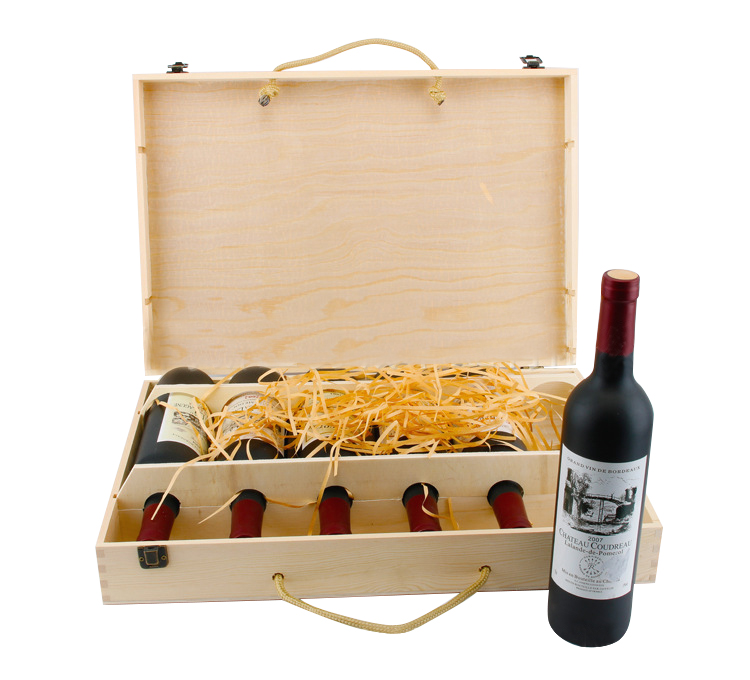 Six Bottles Vintage Wooden Wine Box - Image 4