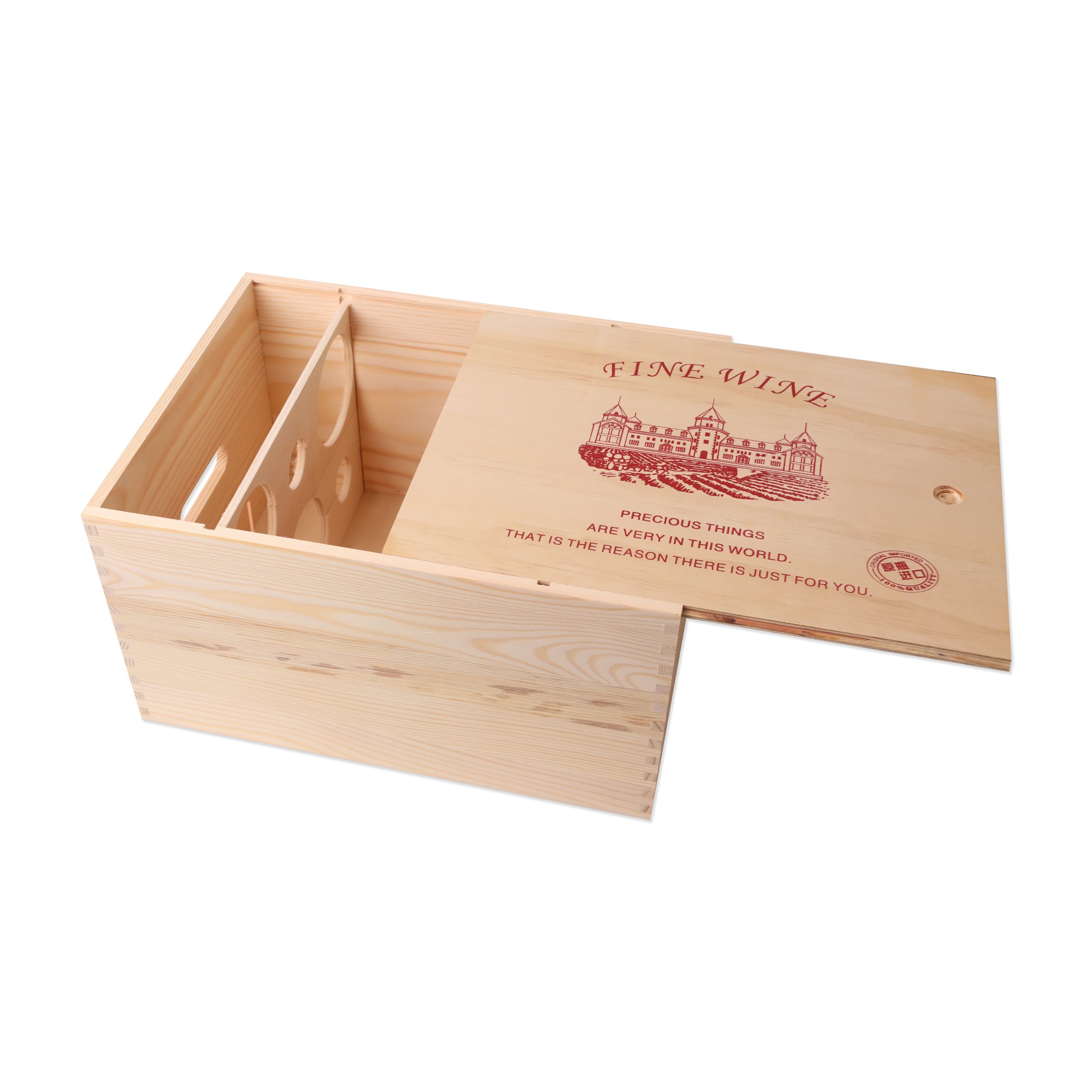 Six-pack Wooden Wine Box - Image 3