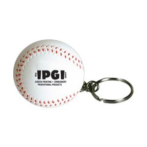 Keyring with Baseball Stress Reliever