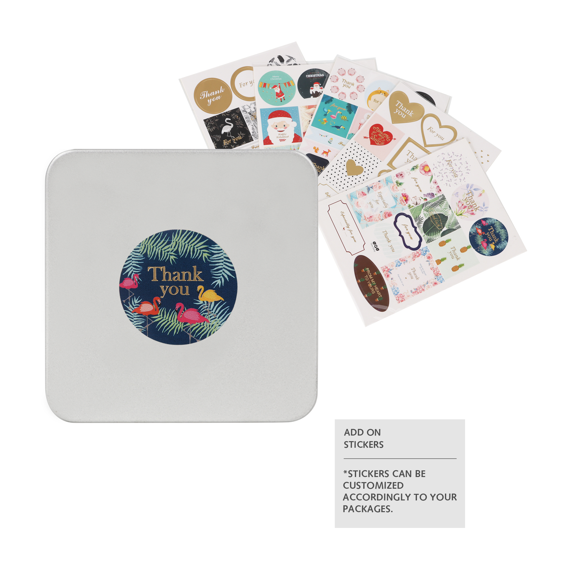 Square Tin Box (80 x 80 x 110mm) - Image 9