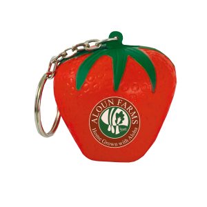 Keyring with Strawberry Stress Reliever