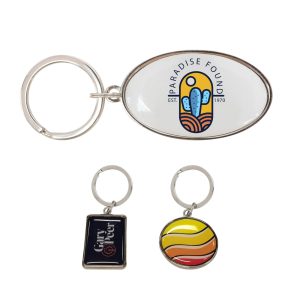 Custom Shaped Metal Epoxy Domed Keyring