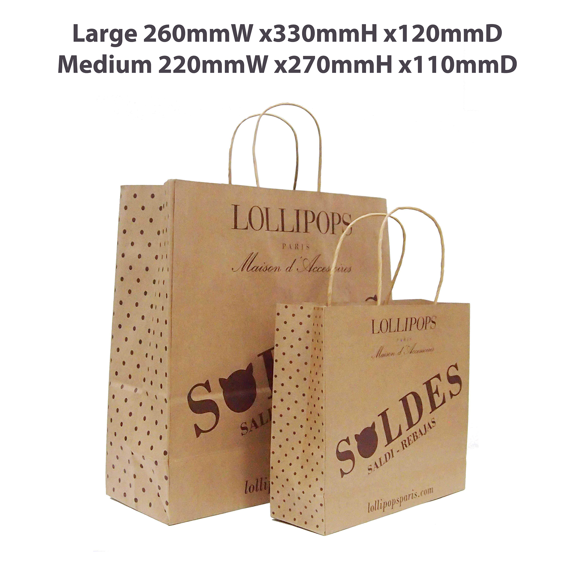 Twisted Handle Kraft Paper Bag(260x330x120mm) - Image 7
