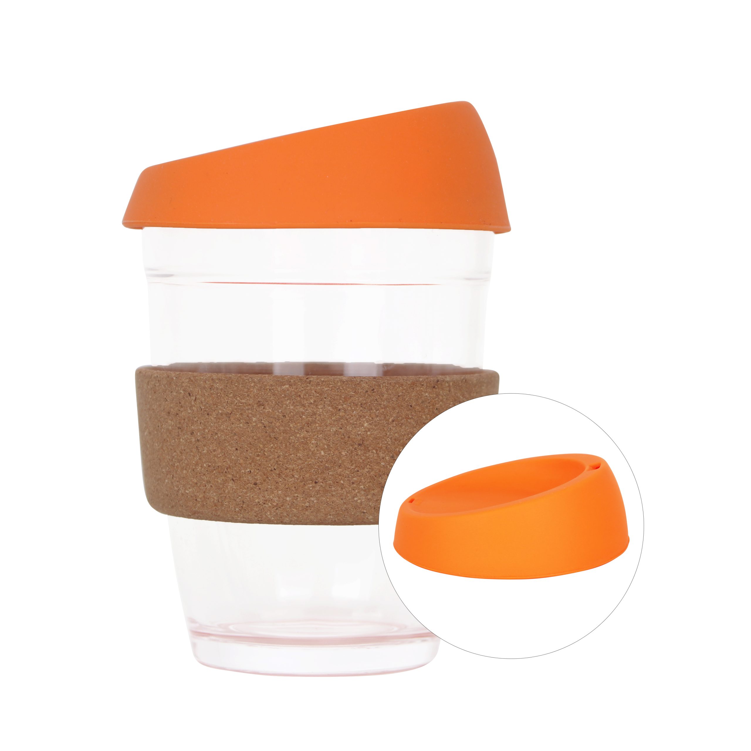 12 OZ Reuasble Glass Coffee Cup with Cork Band - Image 10