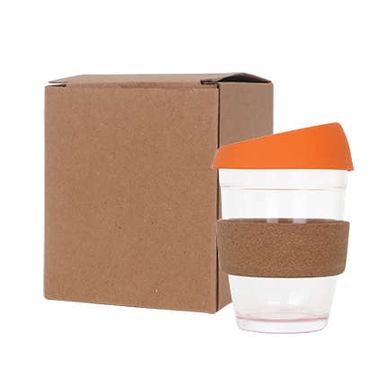 12 OZ Reuasble Glass Coffee Cup with Cork Band - Image 12