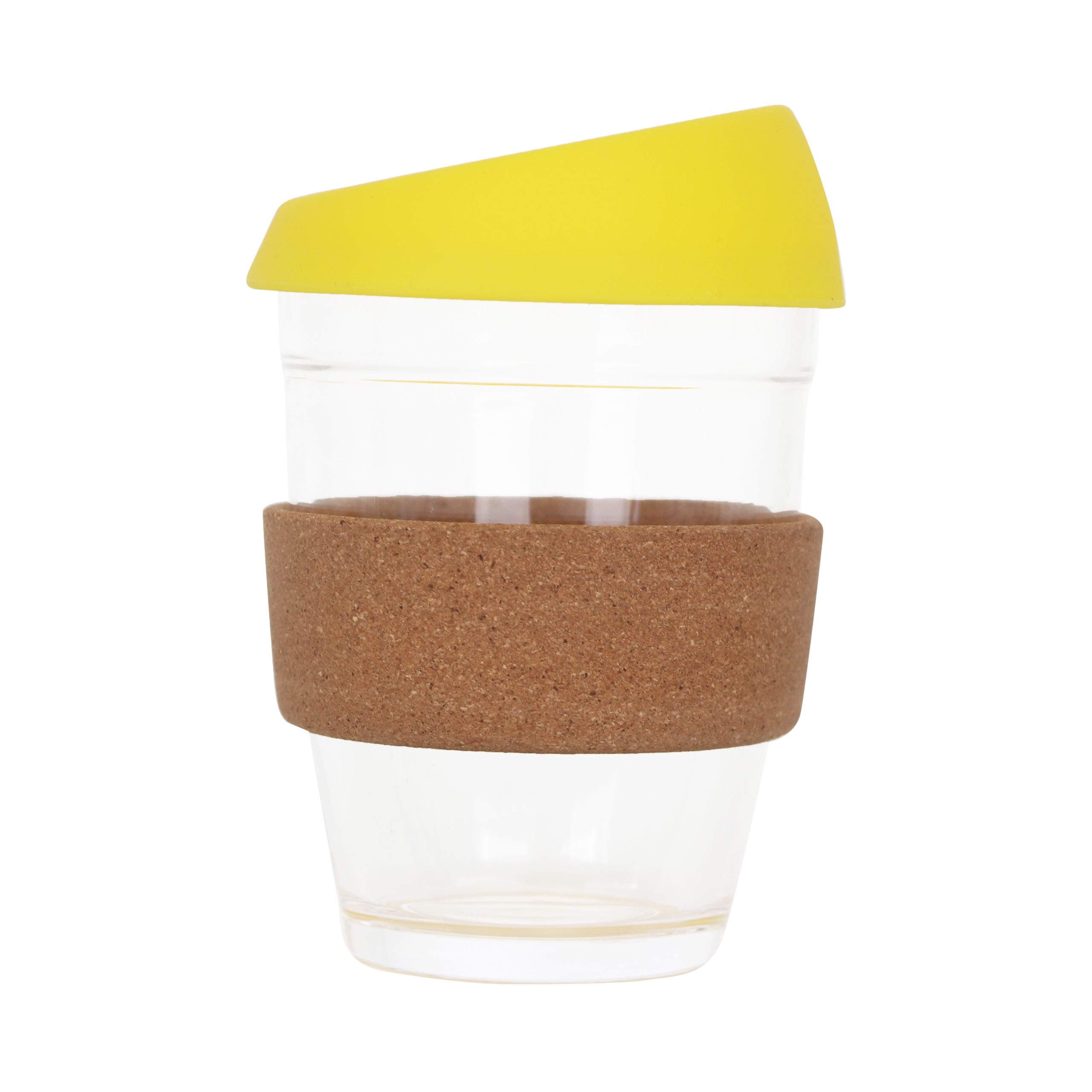12 OZ Reuasble Glass Coffee Cup with Cork Band - Image 2