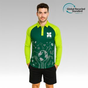 Unisex Adults RPET Micro Mesh Sublimated Raglan Long Sleeves POLO