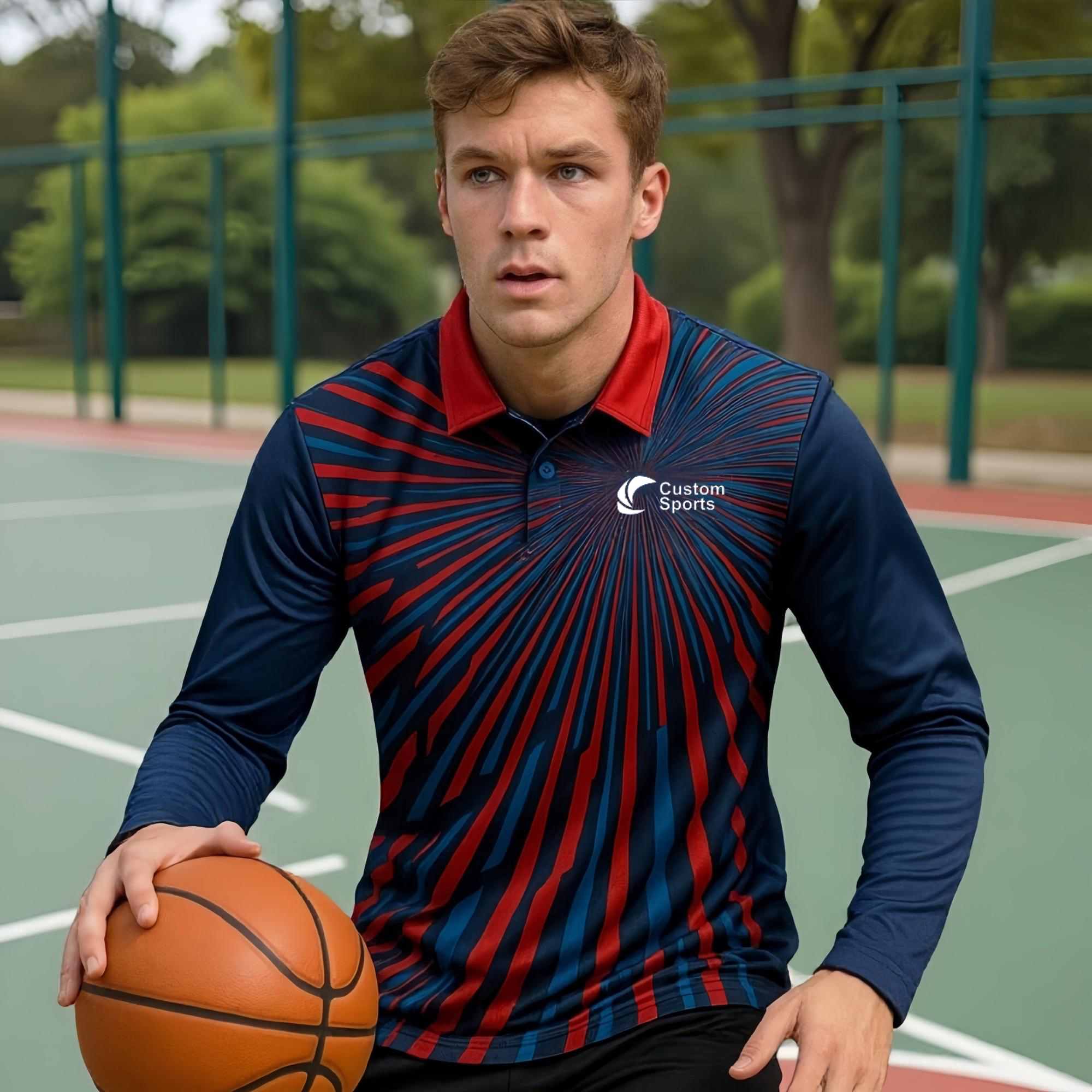 100% Poly Micro Mesh Sublimated Sport Long Sleeves POLO - Image 3