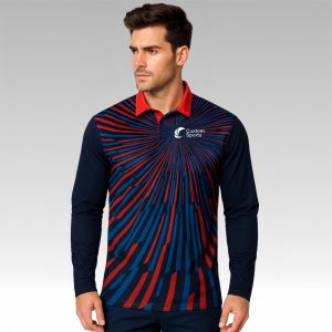 100% Poly Micro Mesh Sublimated Sport Long Sleeves POLO