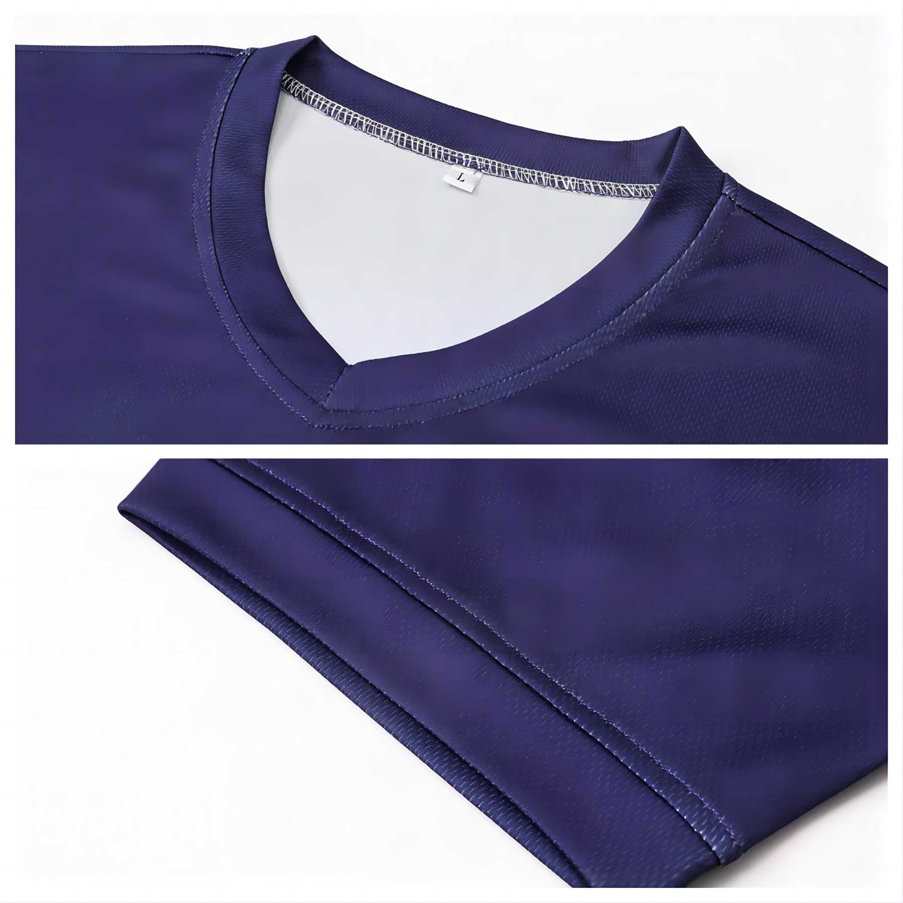 Unisex Adults RPET Micro Mesh Sublimated V-Neck Long Sleeves Shirt - Image 3