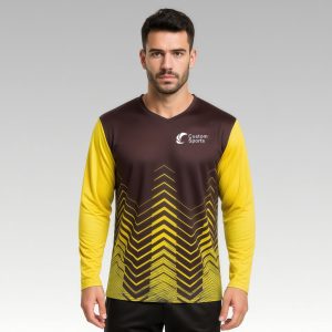 Unisex Adults 100% Polyester Micro Mesh Sublimated V-Neck Long Sleeves Shirt