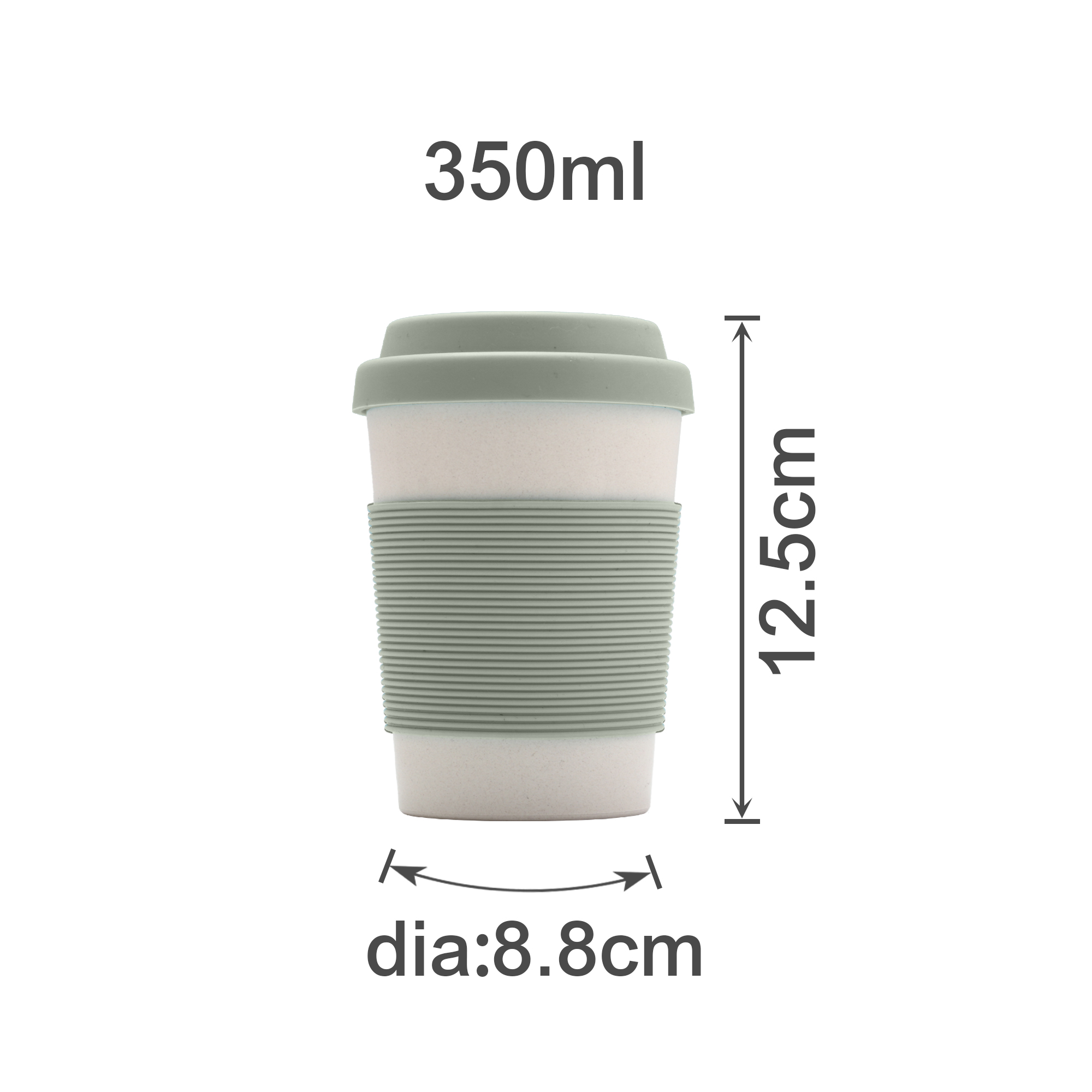 350ML Bamboo Fibre Coffee Cup with Silicone Lid - Image 7