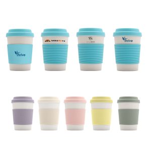 350ML Bamboo Fibre Coffee Cup with Silicone Lid