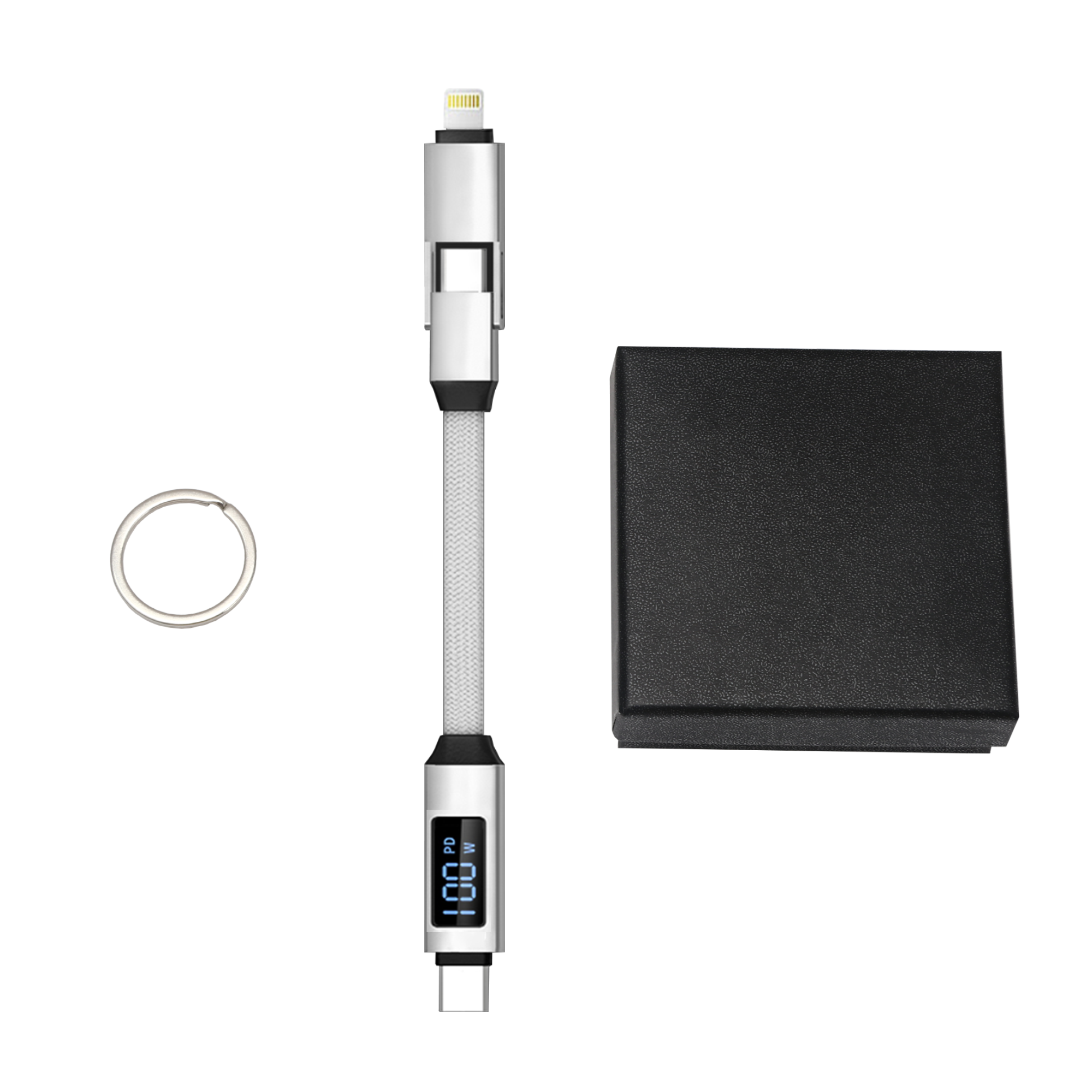 100W 3-In-1 Aluminium Charging Cable with Digital Display - Image 13