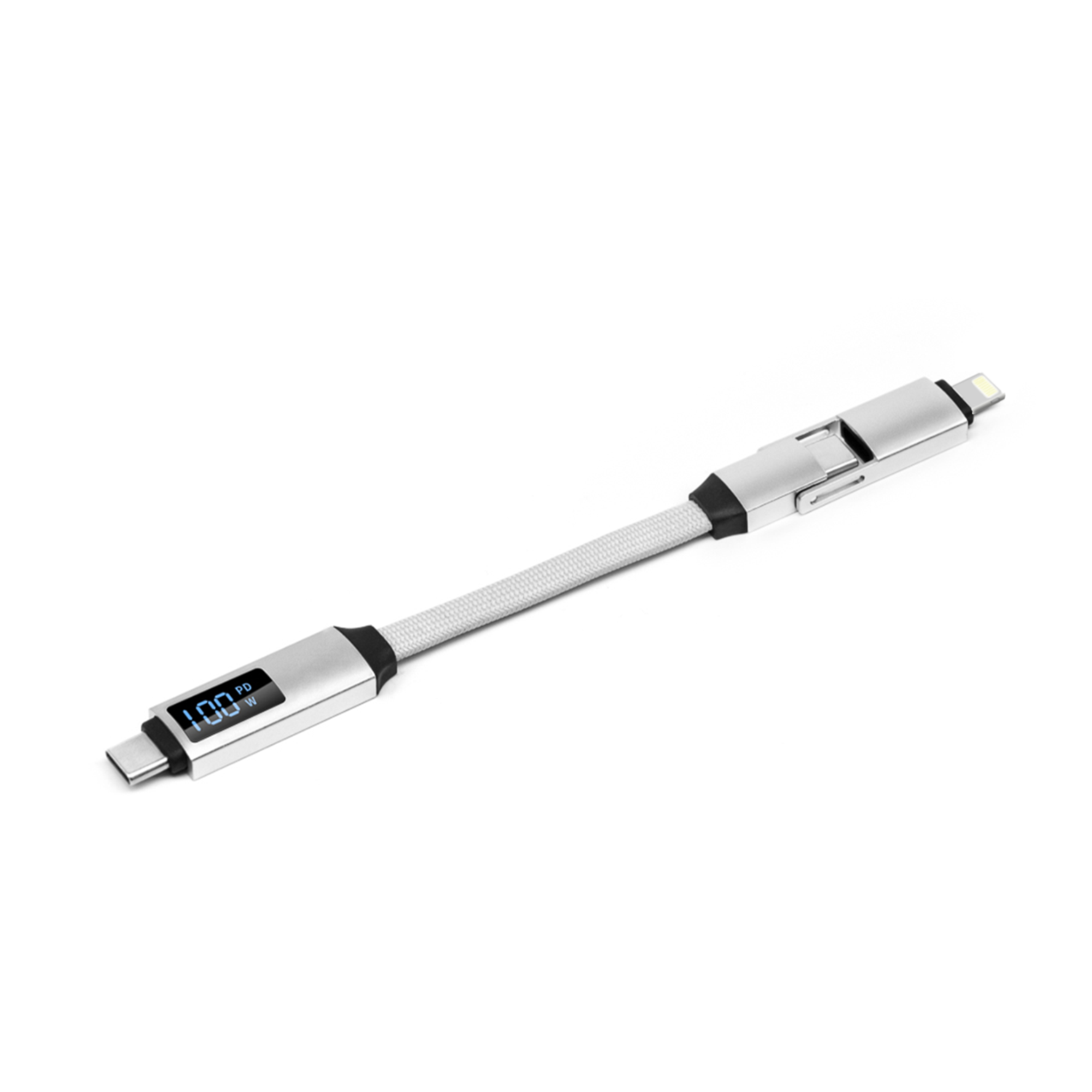 100W 3-In-1 Aluminium Charging Cable with Digital Display - Image 2