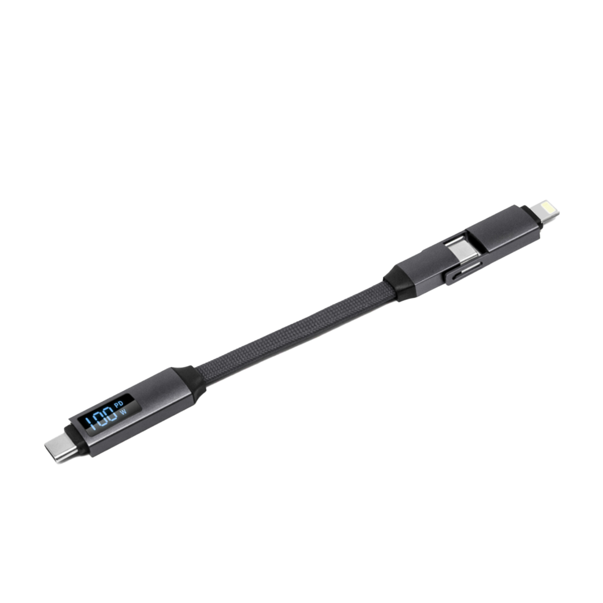 100W 3-In-1 Aluminium Charging Cable with Digital Display - Image 4