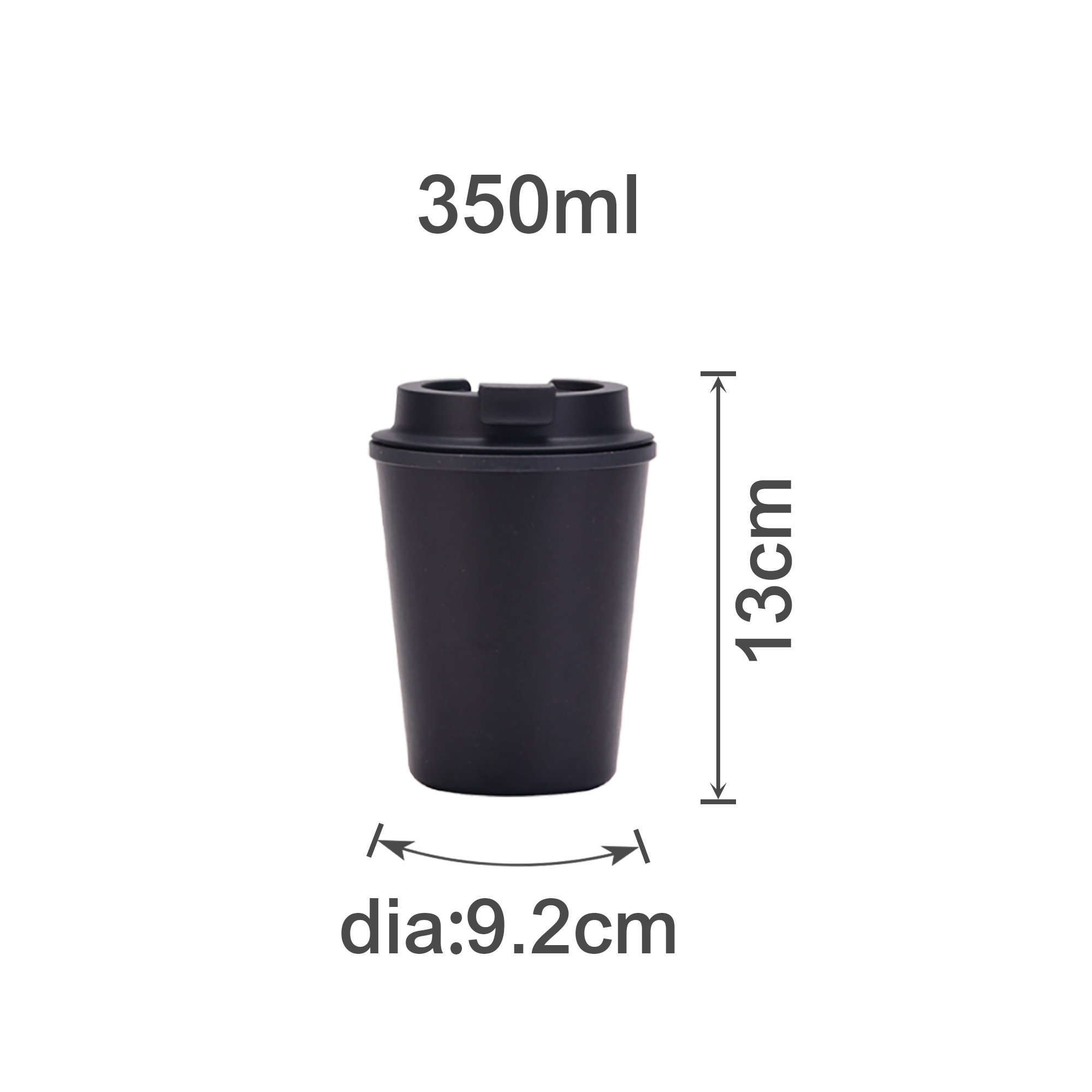 350ML Double Wall Wheat Straw Water Cup with Lid - Image 9