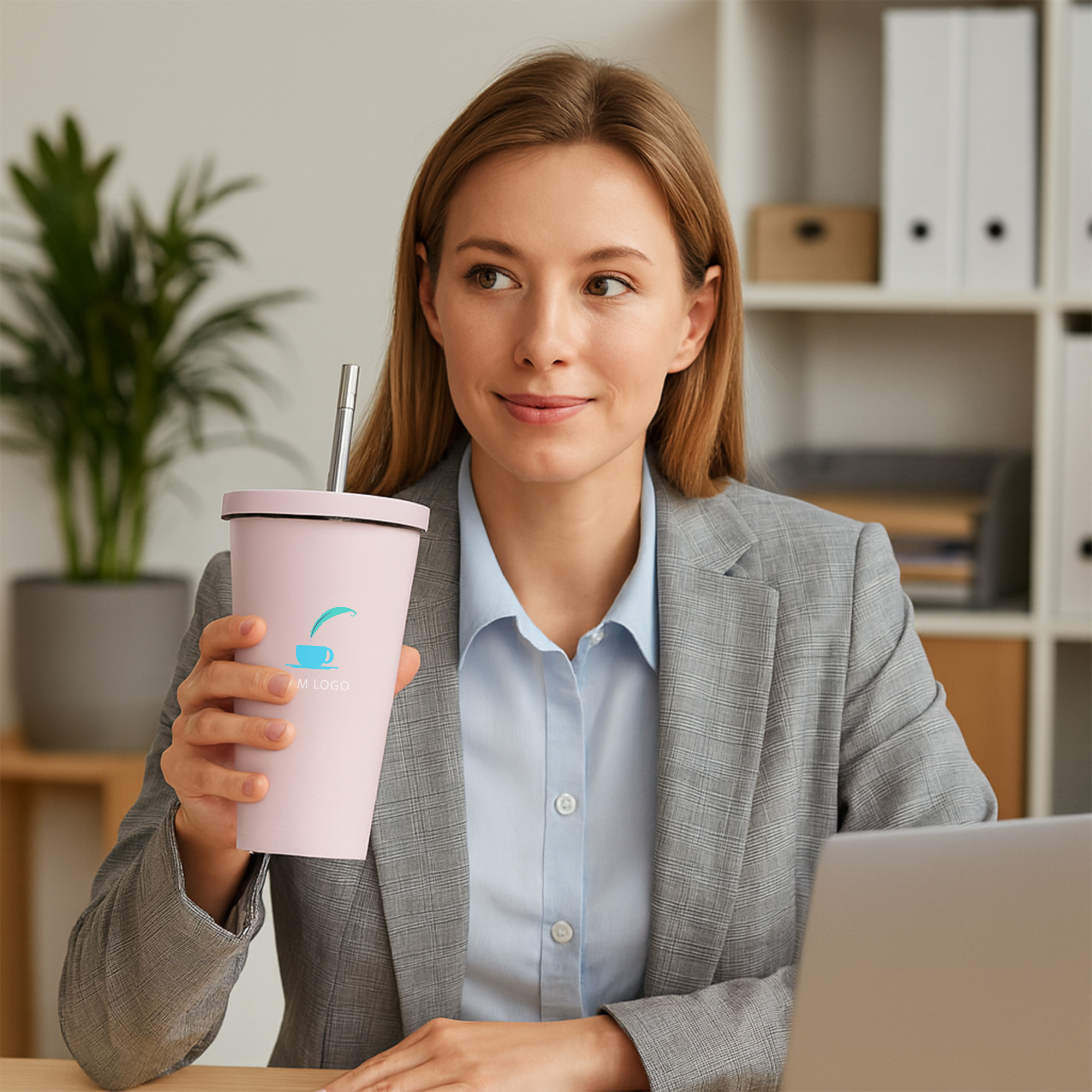 480ML/650ML Double Wall Stainless Steel Tumbler with Straw - Image 12