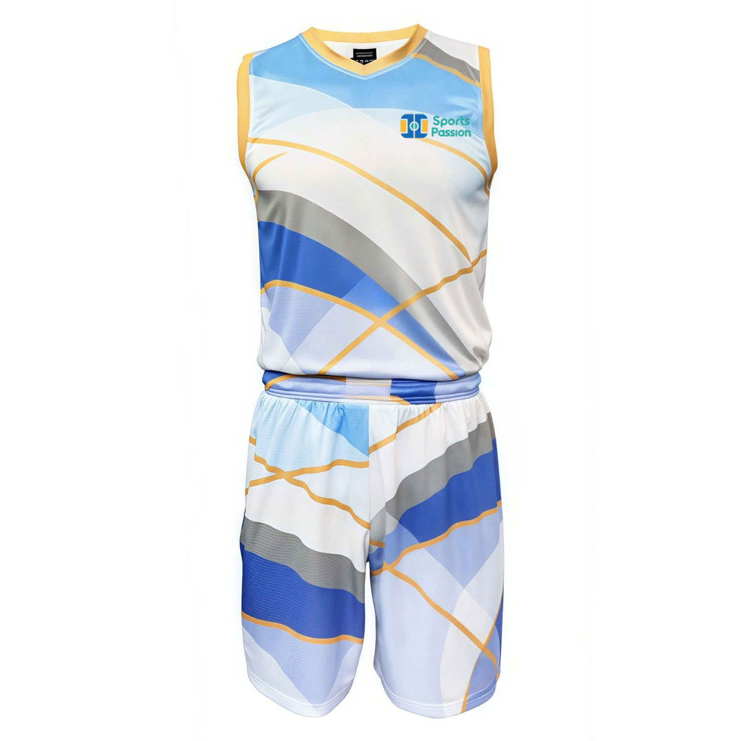 100% Polyester Sublimated Breathable Small V-Neck Sleeveless Sport Jersey - Image 2